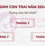 Sinh Con Tháng 1 Âm 2024